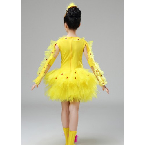 Children modern dance costumes stage performance school competition cartoon birds chicken cosplay photos cosplay outfits dress